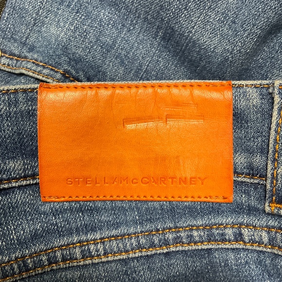 STELLA MCCARTNEY SKY BLUE DARK STONE DENIM LOGO JEANS - Picture 6 of 6
